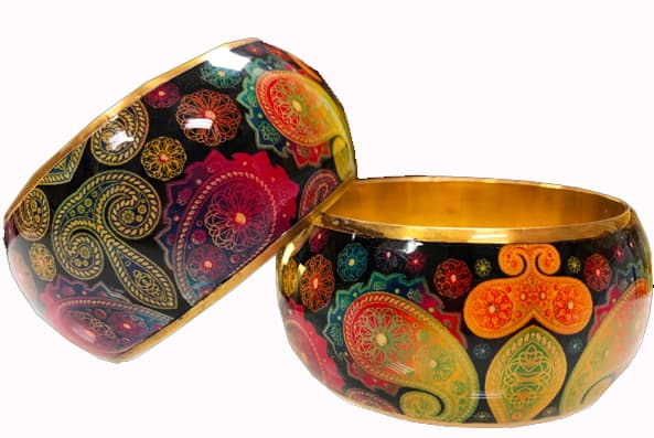 Paisley Black Bangle