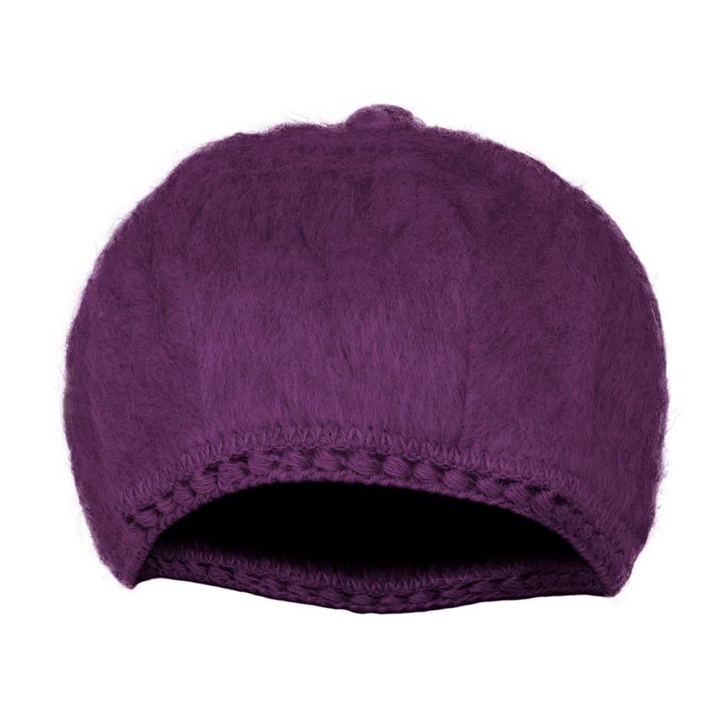 Purple beret wool hat