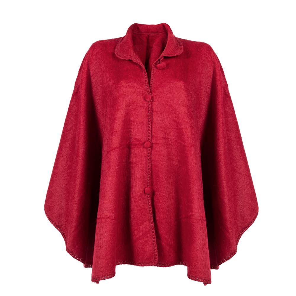 Wool poncho red coat