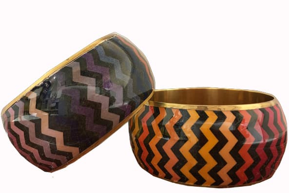 Zigzag Black Bangle