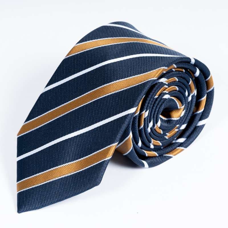 Navy Striped Tie-9