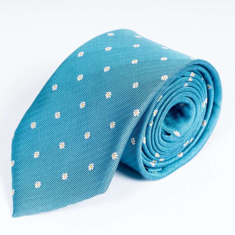Blue Flowered Tie-3