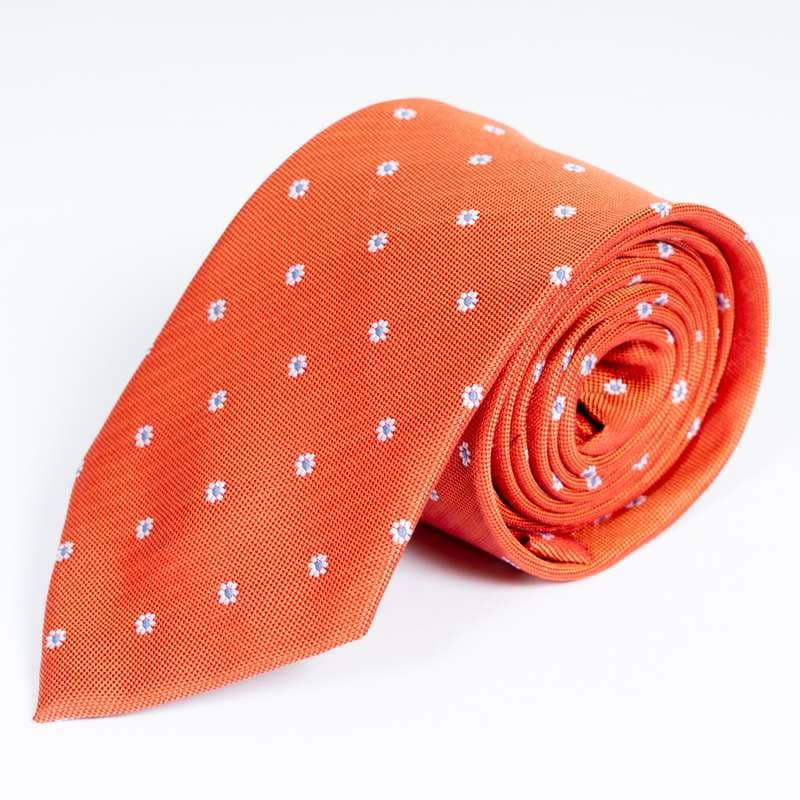 Orange Flowered Tie