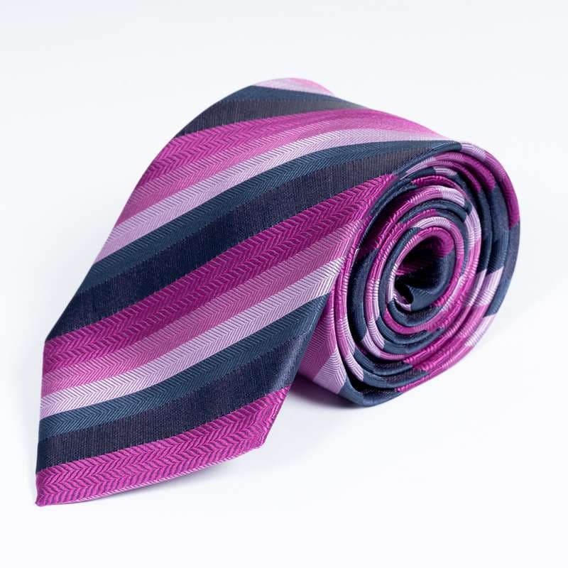 Fuchsia Striped Tie
