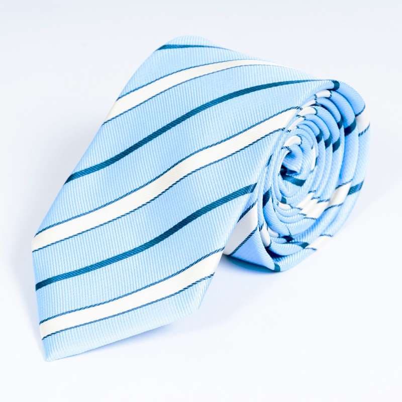 Light Blue Striped Tie-2