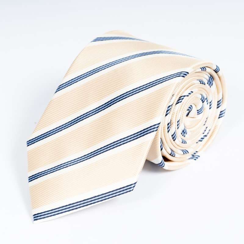 Beige Striped Tie