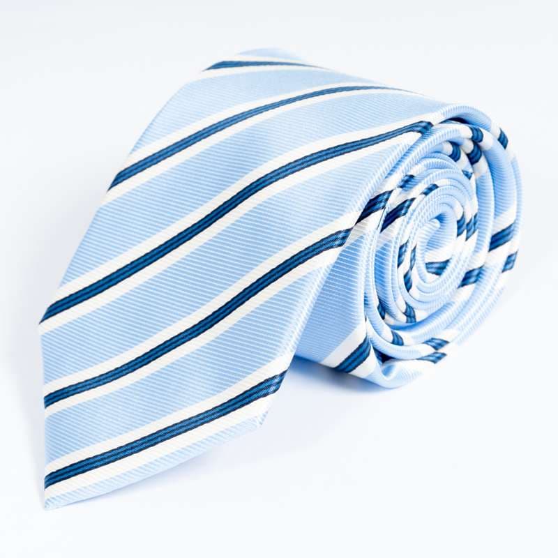 Light Blue Striped Tie-1