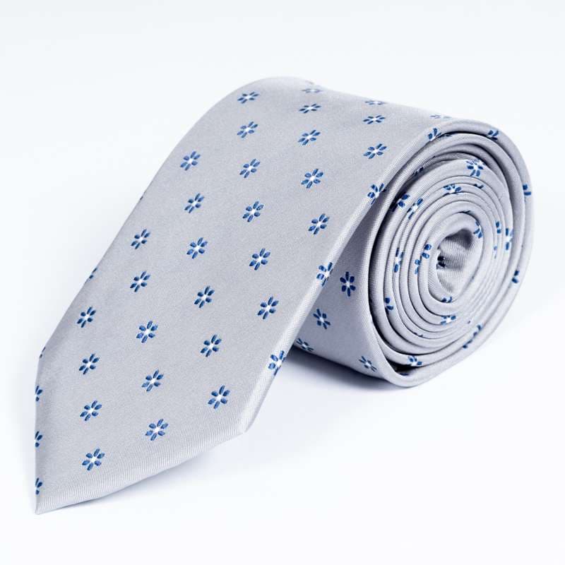 Grey Flowered Tie-2