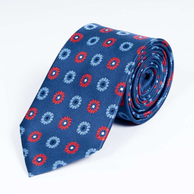 Navy Flowered Tie-6