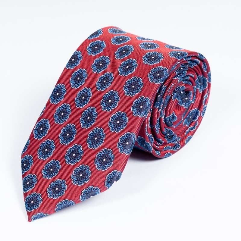 Red Flowered Tie-3