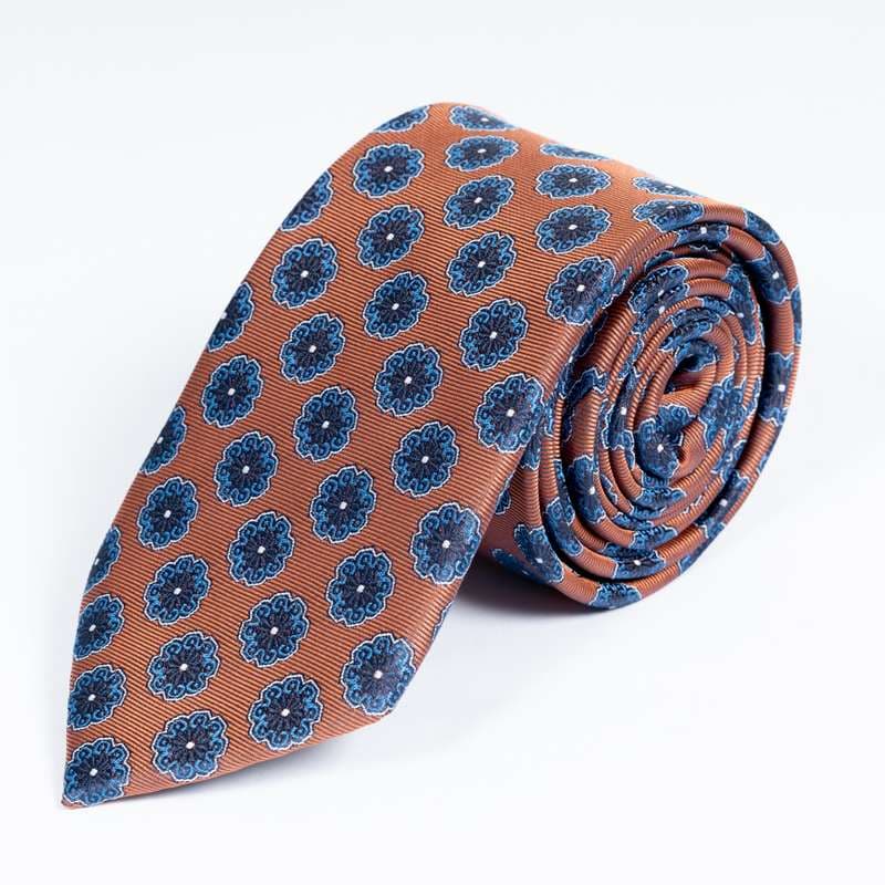 Brick Flowered Tie-1