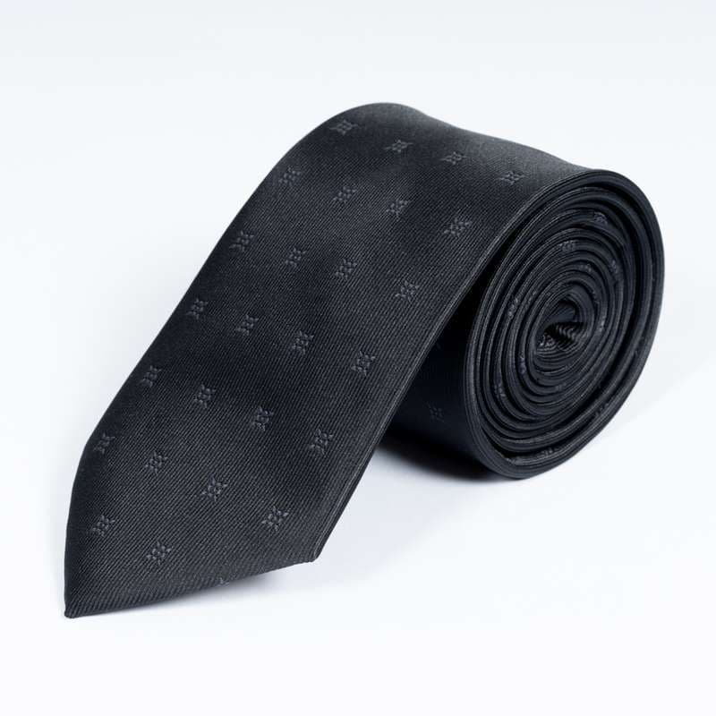 Black Flowered Tie
