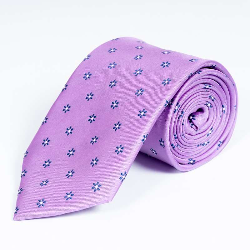 Purple Flowered Tie-1