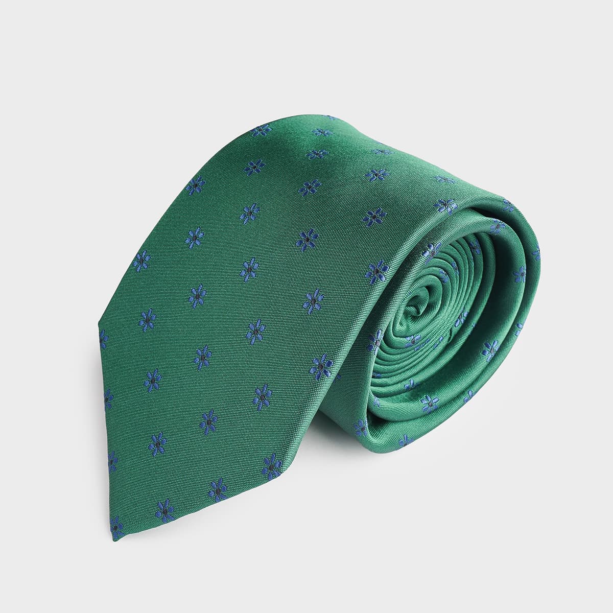 Green Flowered Tie