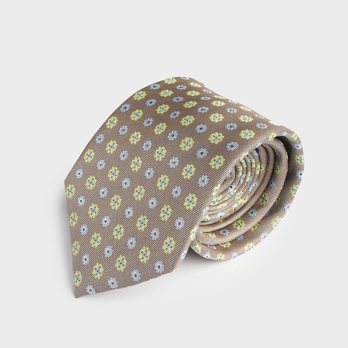 Beige Flowered Tie