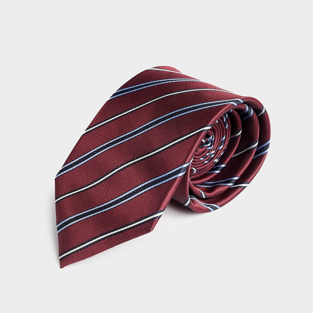 Dark.Red Striped Tie