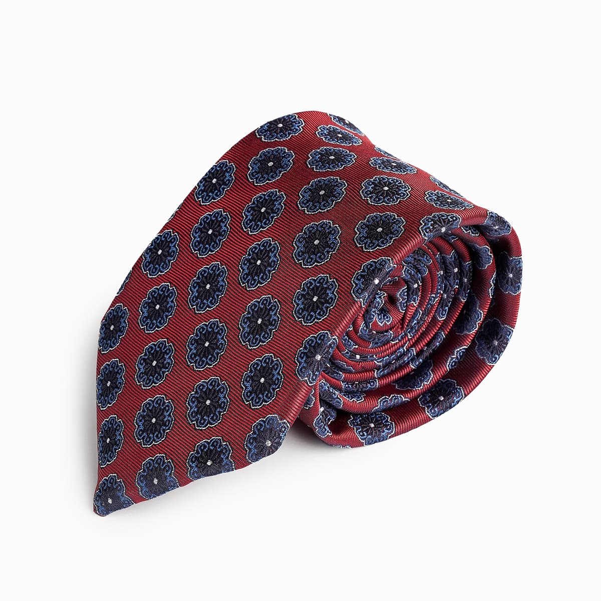 Dark.Red Flowered Tie