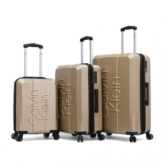 Calvin Klein Overlay Luggage Large Size Champagne color