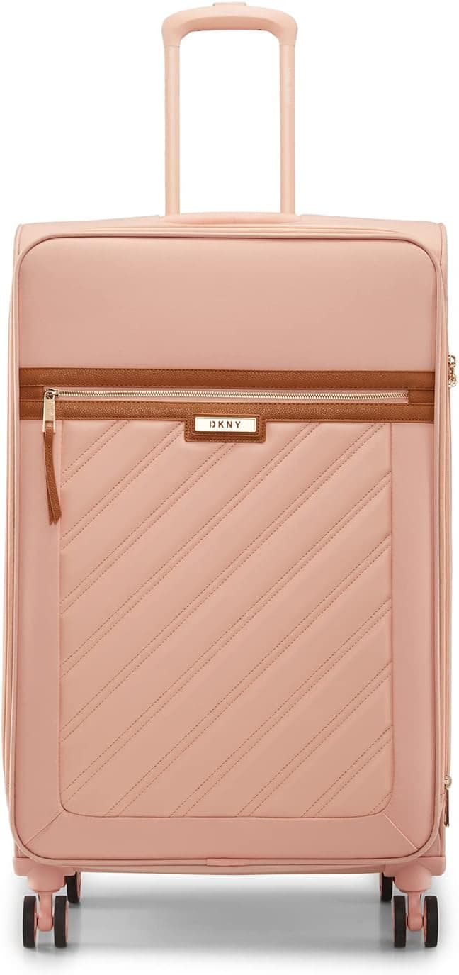 DKNY SWEET DREAMS Peach Bloom Luggage - Large Size Lightweight Spinner Suitcase with TSA Lock