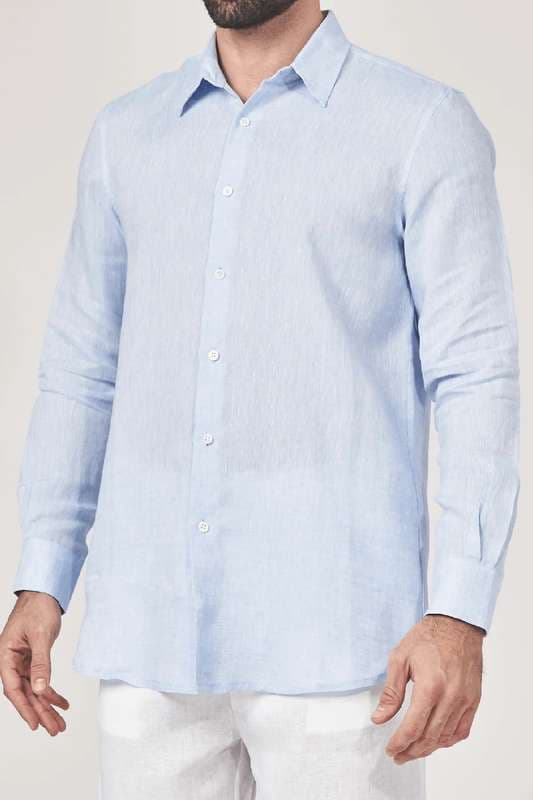 Men Solid Linen Shirt