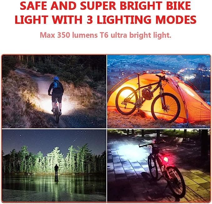 Solar Bike Lights, Front Bicycle Light, 3Modes Super Bright,Supports Solar Power and USB Charging, Waterproof