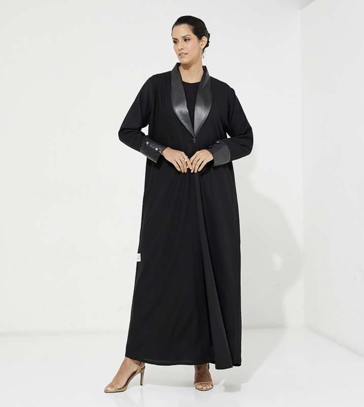Black Leather Abaya