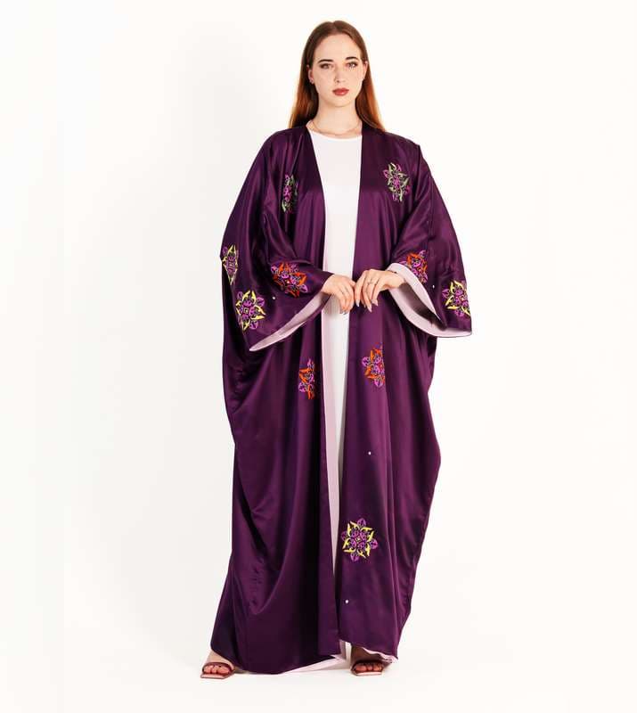 Abaya Bisht with Mix Colors Embroidery Design with double fabric