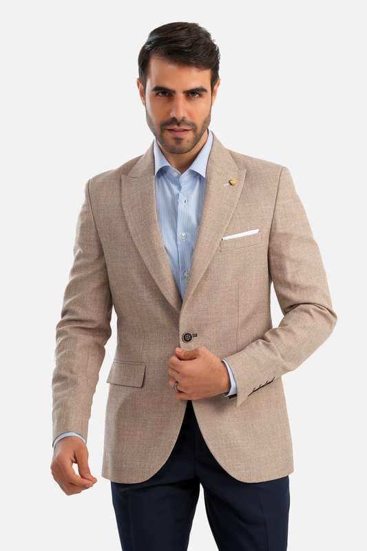 Men Blazer Beige - Blzr66742