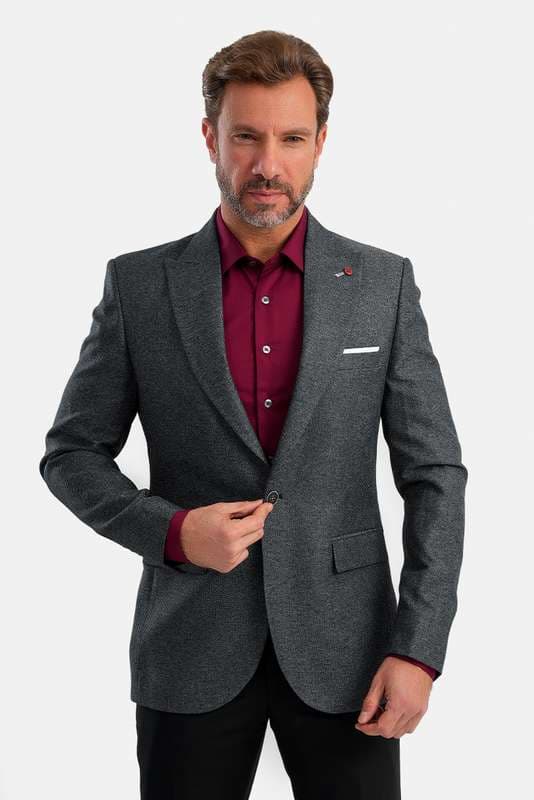Men Blazer Charcoal - Blzr67291