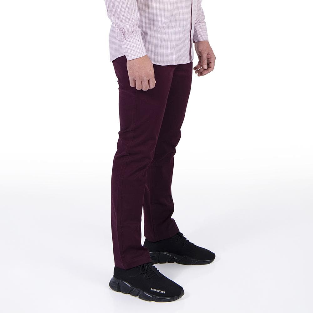 MENS CHINO TROUSERS-BURGUNDY-40