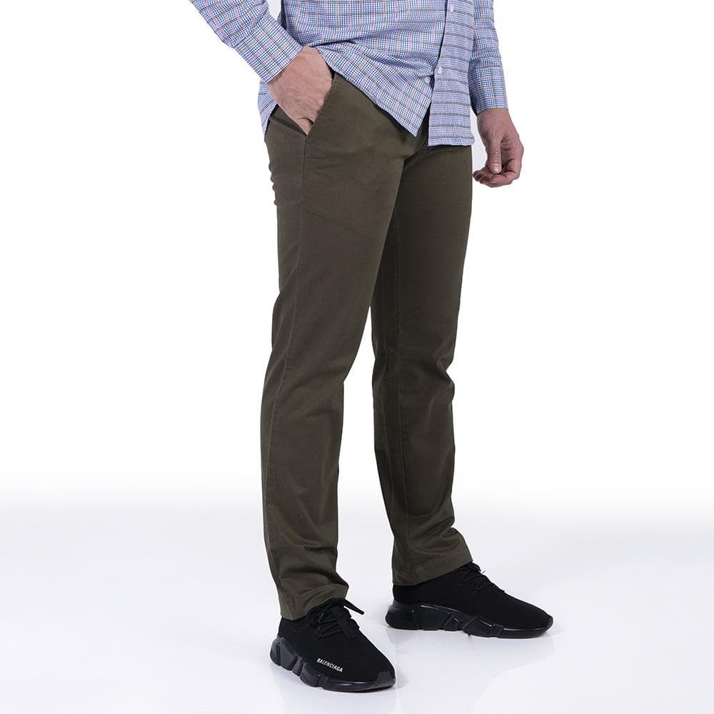 MENS CHINO TROUSERS-GREEN-32