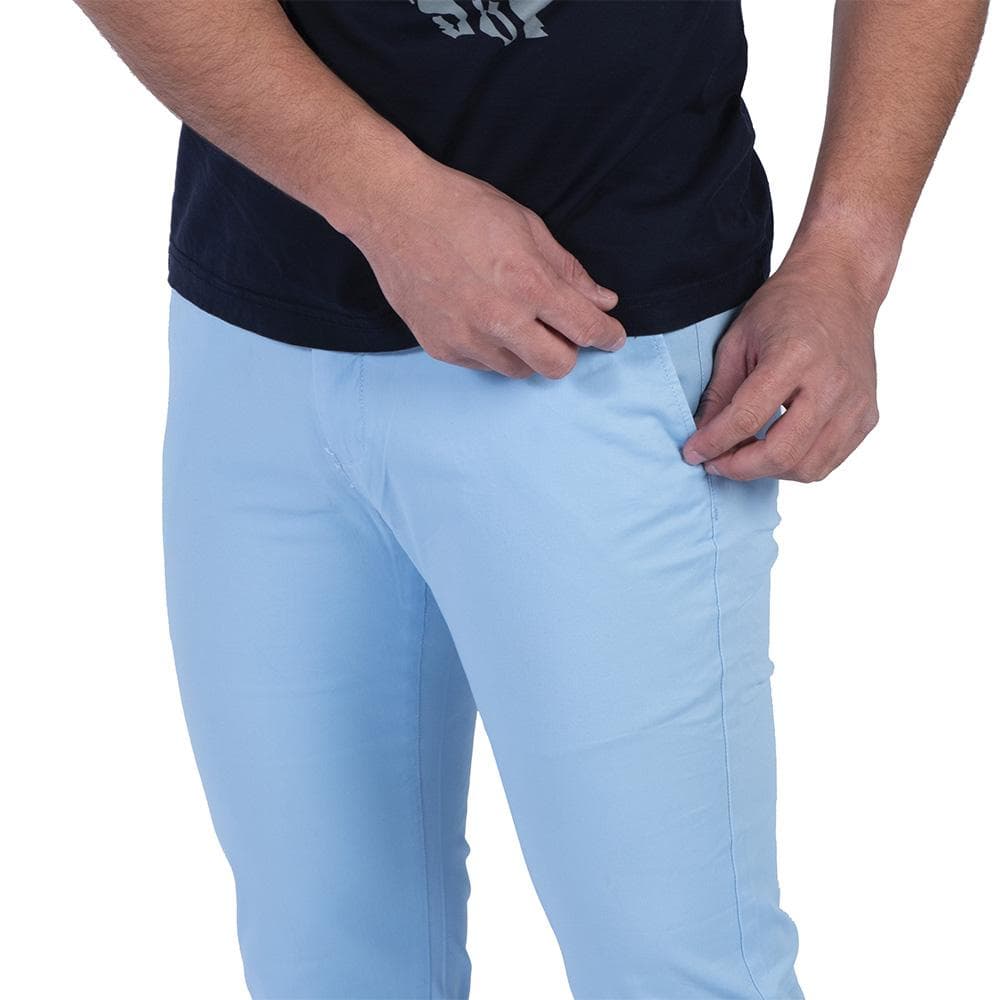 MENS CHINO TROUSERS-LIGHT BLUE-38