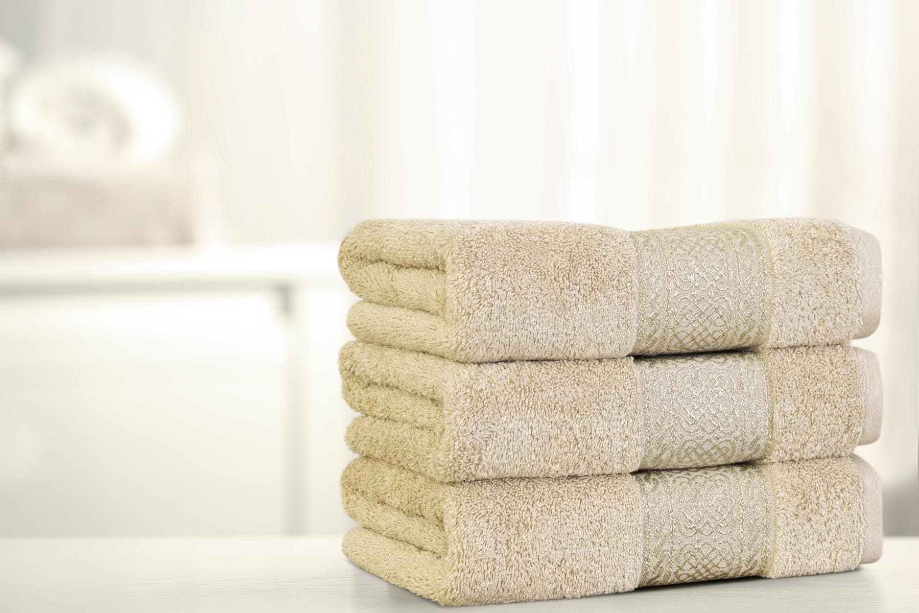 ARABESQUE FACE TOWEL 50X100CM BEIGE