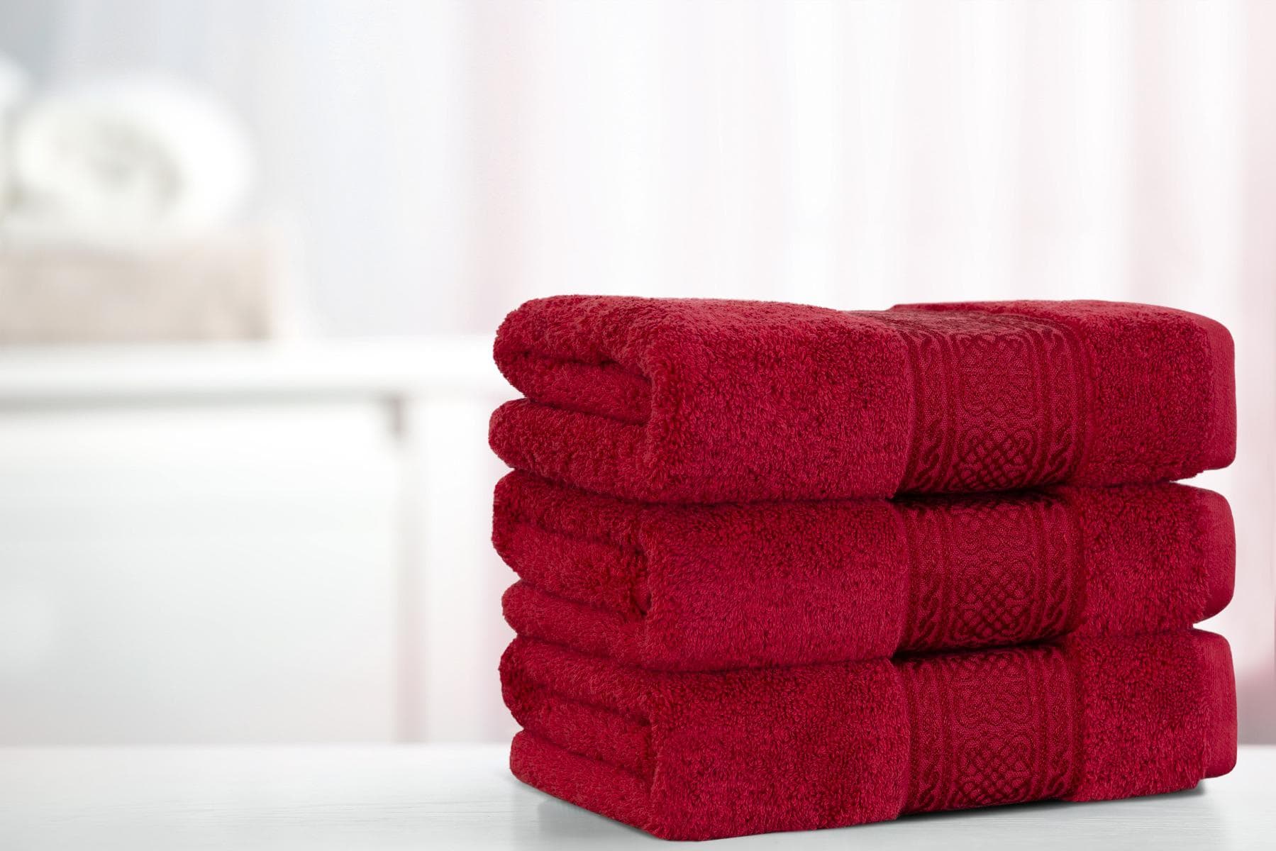 ARABESQUE FACE TOWEL 50X100CM BURGUNDY