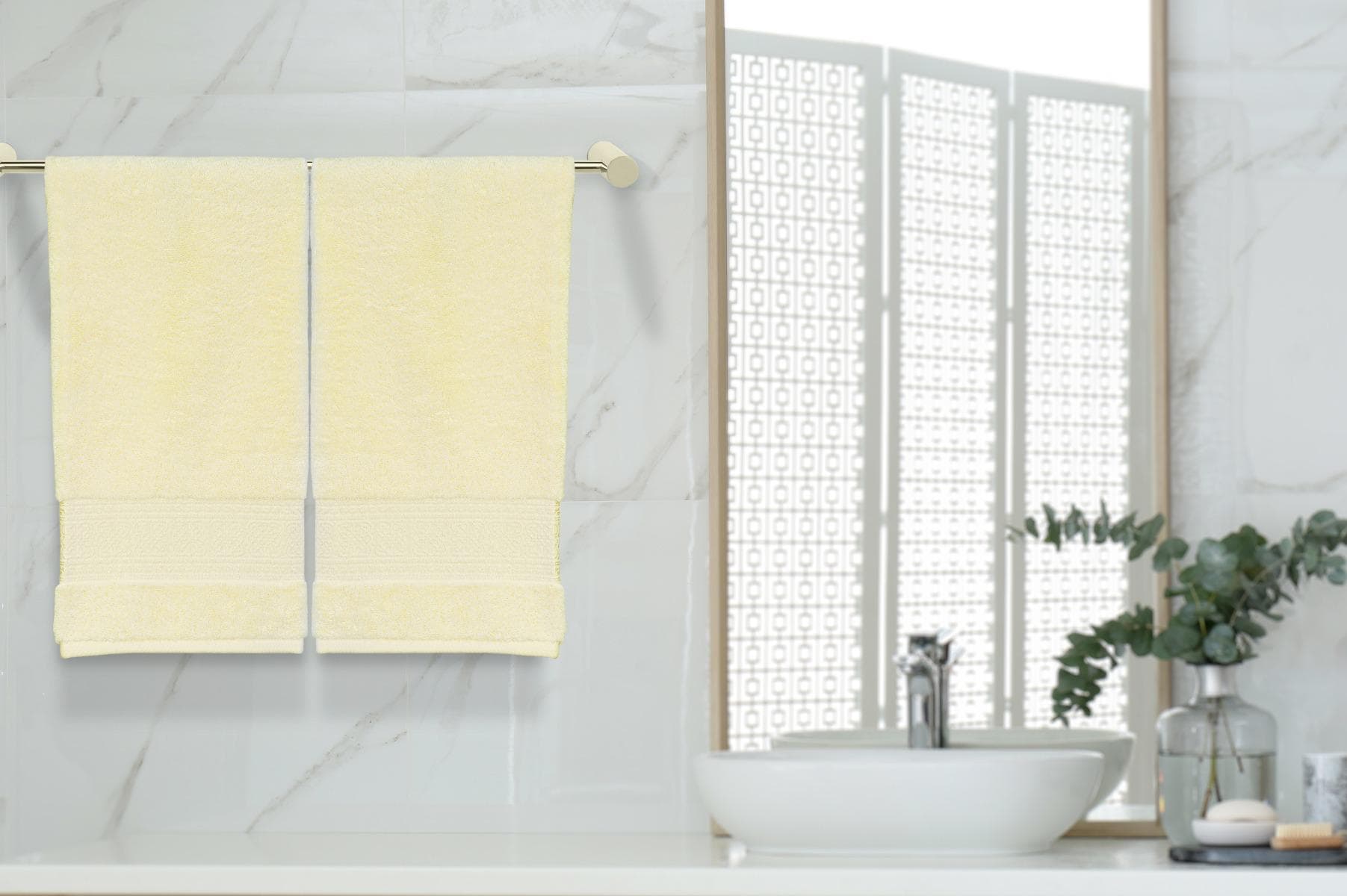 ARABESQUE FACE TOWEL 50X100CM IVORY