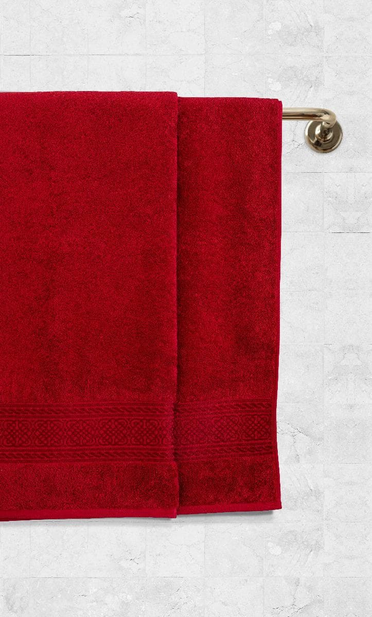 ARABESQUE BATH SHEET 81X163CM BURGUNDY