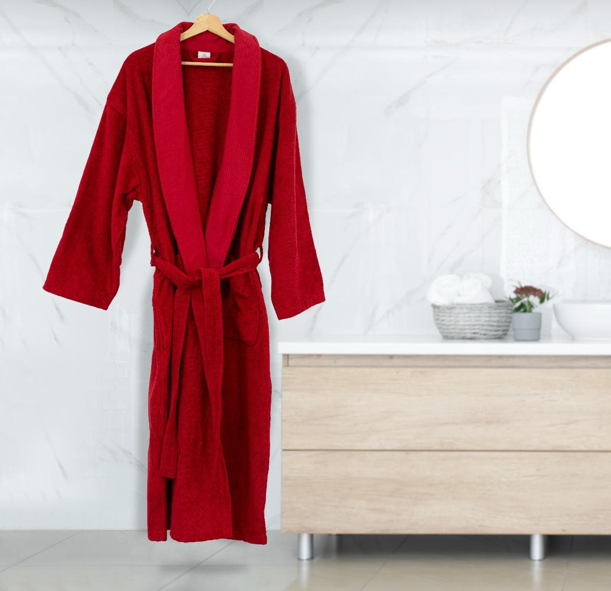 PLAIN BATHROBE TERRY 400GSM L/XL BURGUNDY