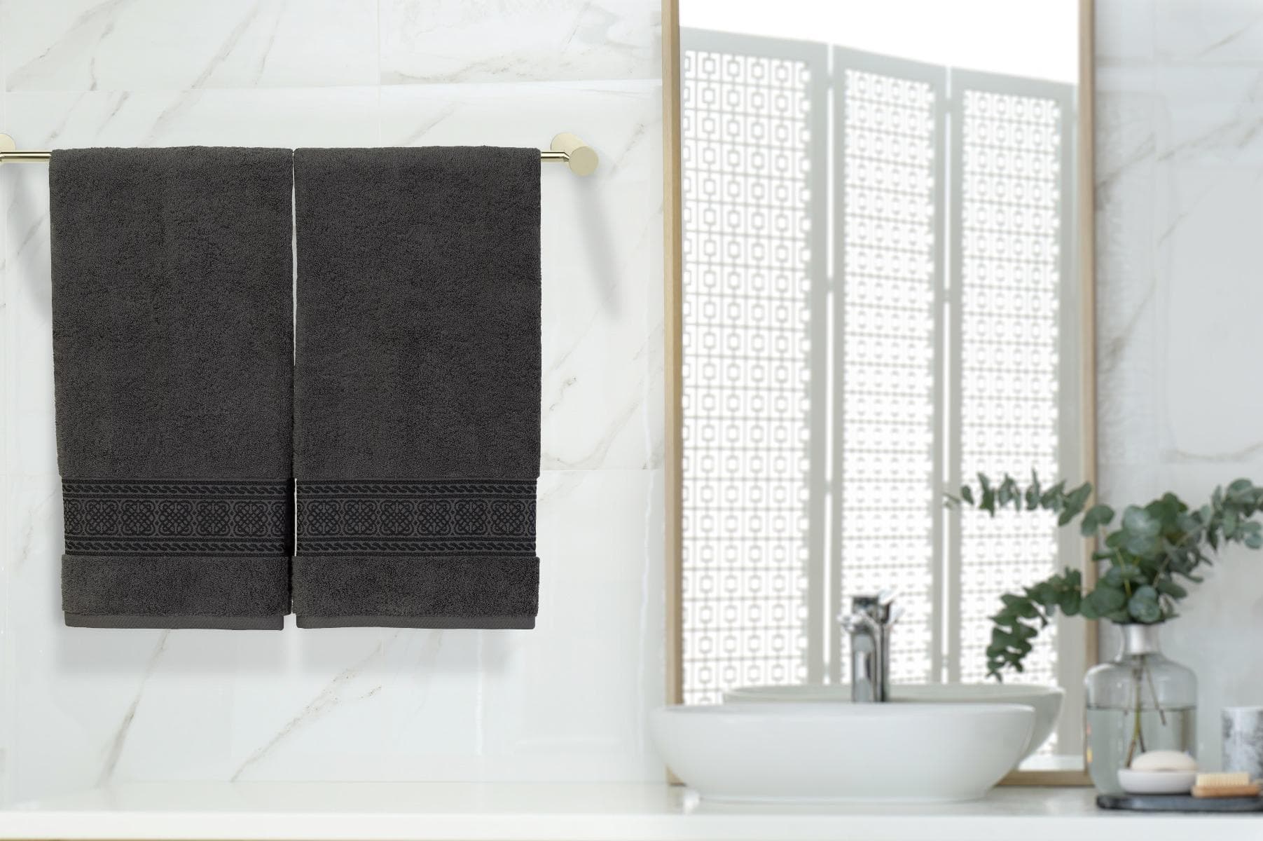 ARABESQUE FACE TOWEL 50X100CM GREY