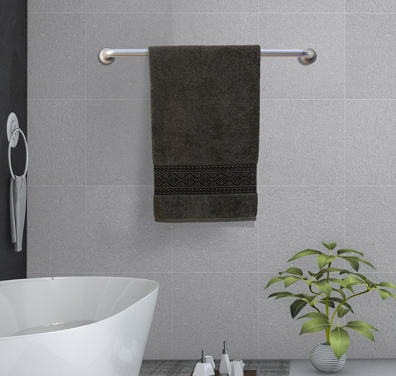 ARABESQUE BATH TOWEL 70X140CM GREY