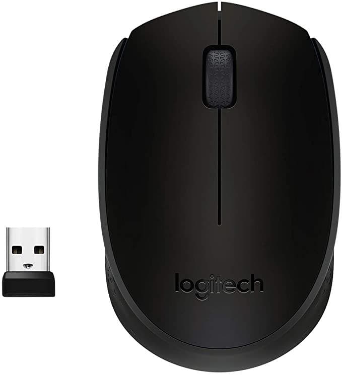 Logitech M170 Wireless Mouse, 2.4 GHz with USB Mini Receiver, Optical Tracking, 12-Months Battery Life, Ambidextrous PC/Mac/Laptop - Black