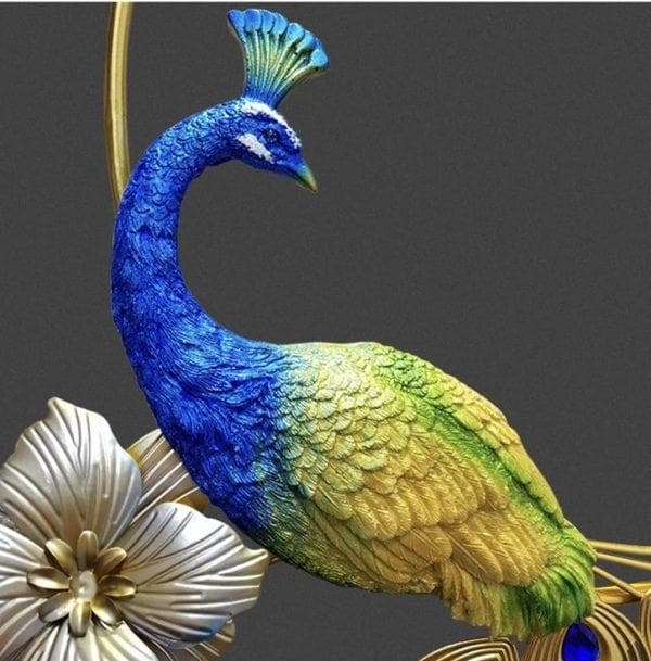 PEACOCK WALL CLOCK DÉCOR