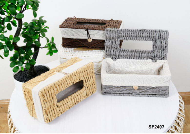 TISSUE BOX 26X13.5X10 ROPE WEAVED DES :SF2407