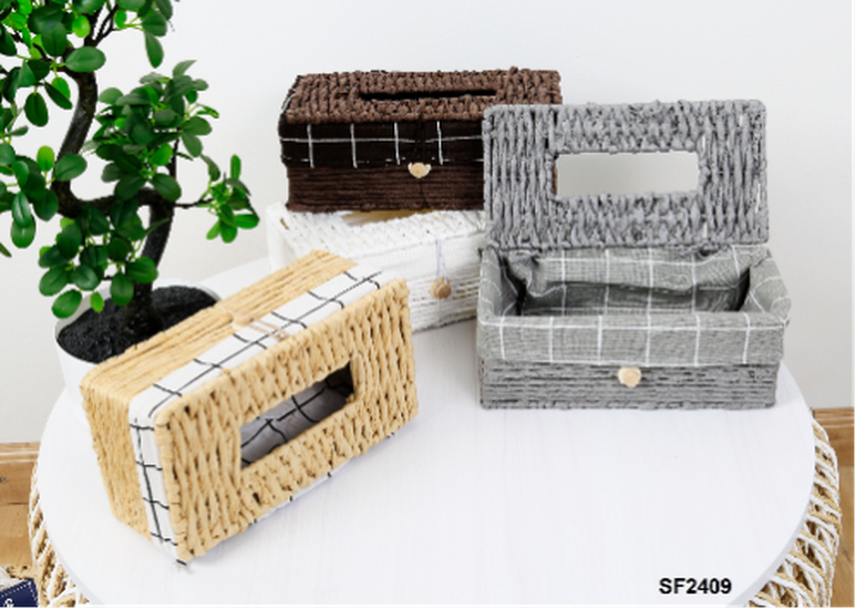 TISSUE BOX 26X13.5X10 ROPE WEAVED DES :SF2409