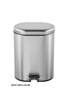 STEP WASTE BIN 12L 30X27X40 CM SSS ROUND-RECTANGLE DES:80767