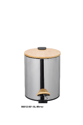 STEP WASTE BIN 5L 21X26X27 CM SSS WITH BAMBOO LID DES:86512