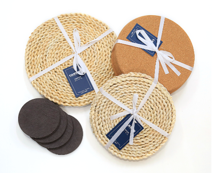 ROUND CORN HUSK COASTER 2PC 20CM