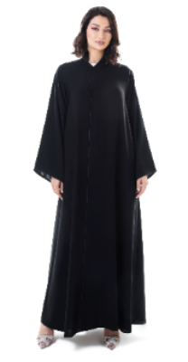 Sided Lapel Black Abaya