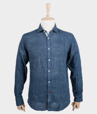 Regular fit 100% linen long-sleeved men"s shirt - Innocent