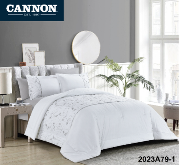 COTTON COMFORTER KING 6PC 260X240CM 200T 2023A79 White
