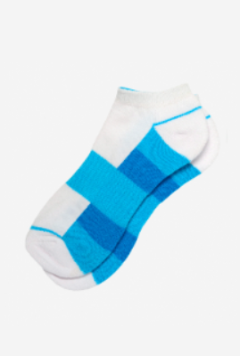 Women"s 8508P Short Sock Blue-Cream Free Size